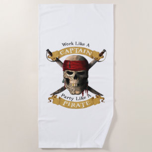 Serviette De Plage Travailler Comme Une Partie De Capitaine Comme Un 