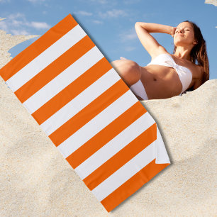 Serviette De Plage Trendy Bright Summer Hot Orange Horizontal Stripes