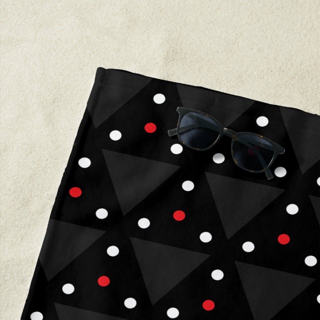 Serviette De Plage Triangle noir UFO Motif moderne Abstrait (En situation)