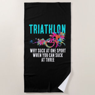 Serviette De Plage Triathlon coloré amusant Humour endurance Sarcasme