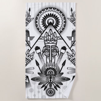 Serviette De Plage Tribal autochtone Abstrait