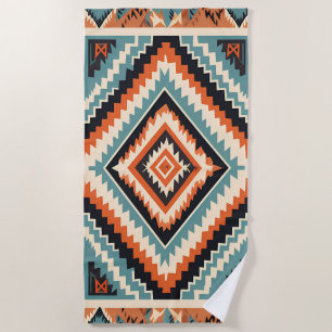 Serviette De Plage Tribal Design Zigzag Lines Motif Rec Clipart