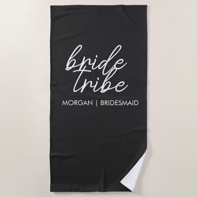 Serviette De Plage Tribe de mariée | Bachelorette Moderne (Devant)