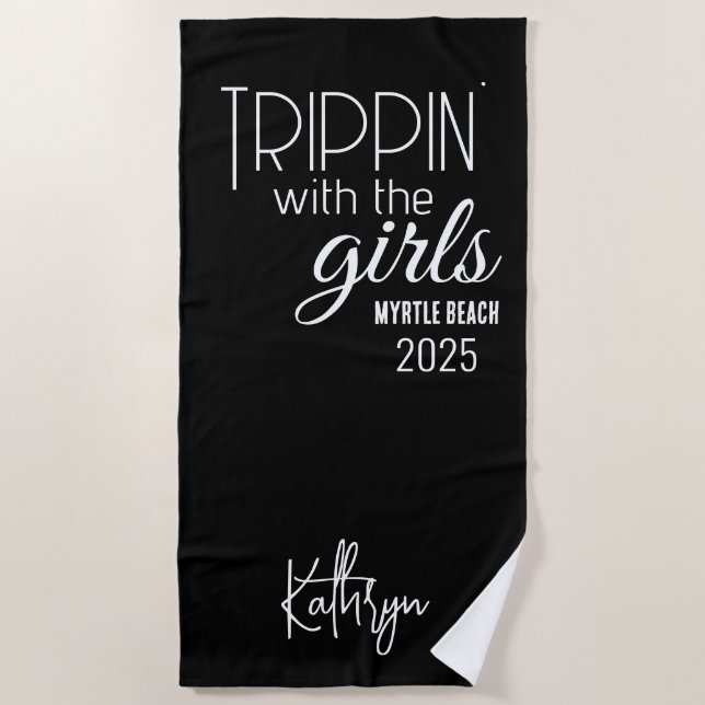 Serviette De Plage Trippin' avec les filles Personnalisé (Devant)