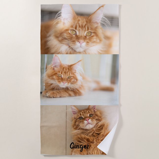 Serviette De Plage Trois gros collages photo (Devant)