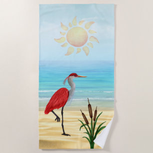 Serviette de plage Tropical Beach Heron
