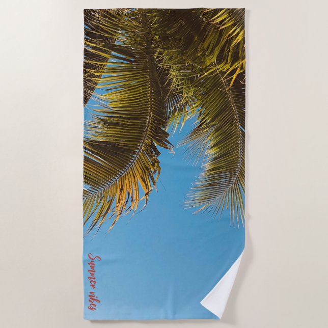 Serviette De Plage "Tropical Escape Beach Towel - Palm Tree Feuilles (Devant)