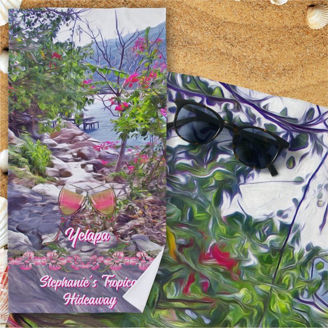 Serviette De Plage Tropical Hideaway & Wine 821 (Créateur téléchargé)