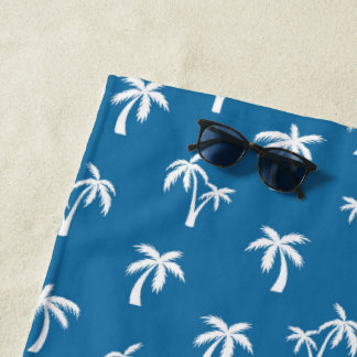 Serviette De Plage Tropical Palm Tree pattern blue
