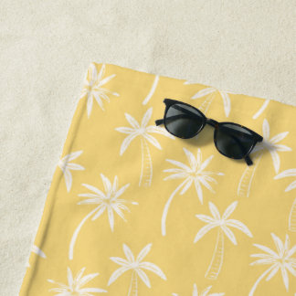 Serviette De Plage Tropical Palm Tree pattern yellow