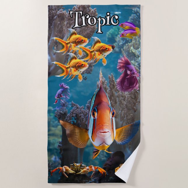 Serviette De Plage Tropical Sealife (Devant)