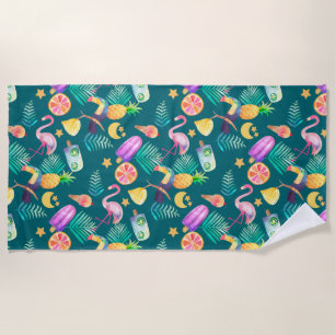 Serviette De Plage Tropical Summer Fun Motif