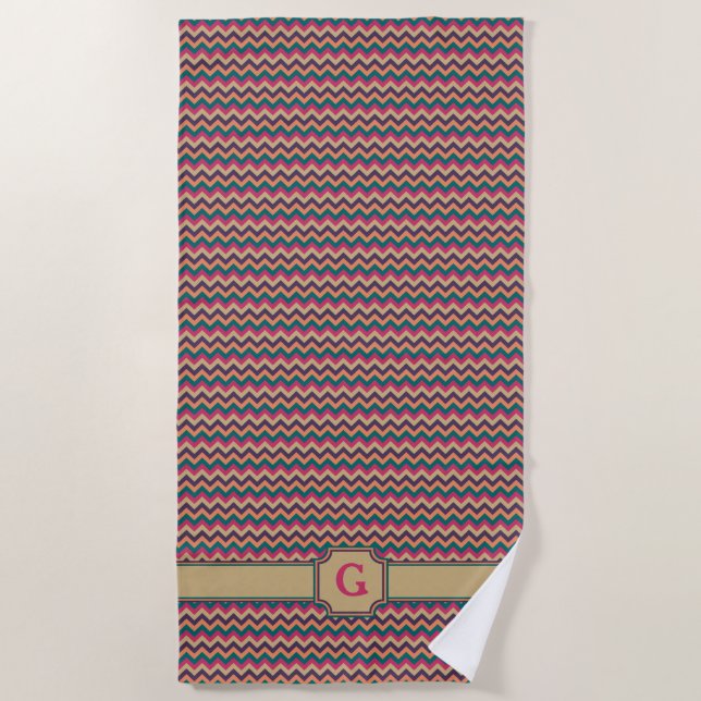 Serviette de plage Tropical Zigzag (Devant)