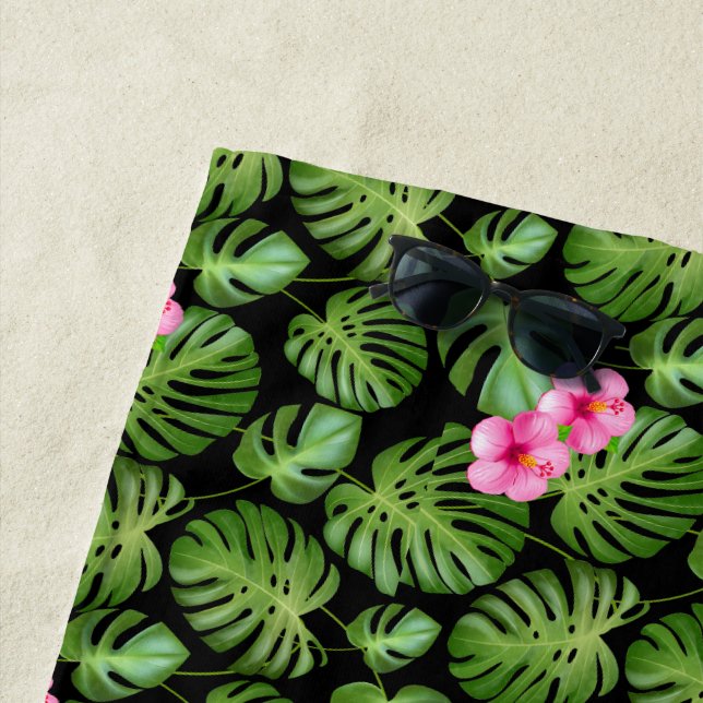 Serviette de plage tropicale (En situation)