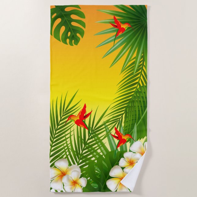 Serviette De Plage 🏝 tropicale exotique (Devant)