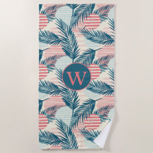 Serviette de plage tropicale feuilles de palmier