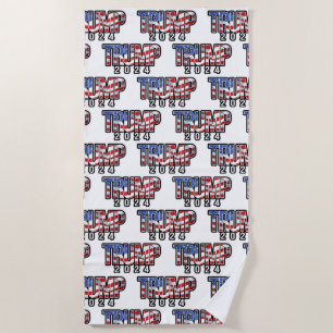Serviette De Plage Trump 2024 - Drapeau de la vague