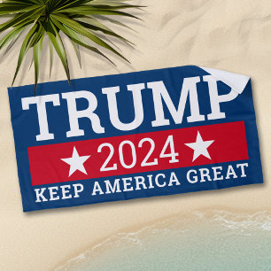 Serviette De Plage Trump 2024 Garder l'Amérique grande - marine moder