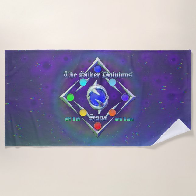 Serviette De Plage TSDS : De la vie et de l'amour Logo Bleu et Vert (Devant)