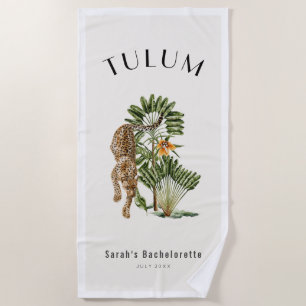 Serviette De Plage Tulum Leopard Tropical Bachelorette Beach
