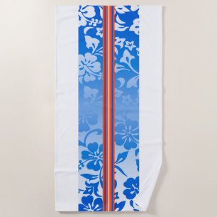 Serviette De Plage Tunnels Beach Hawaii Hibiscus Surboard Blue