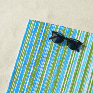Serviette De Plage Turquoise, bleu, vert et blanc