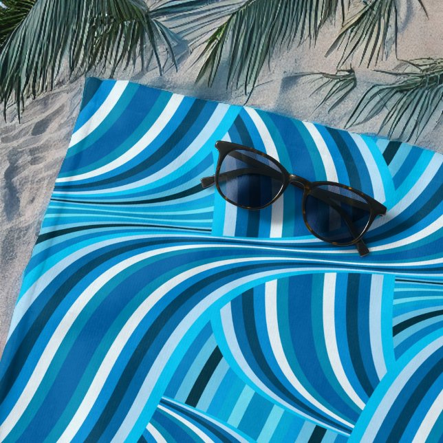 Serviette De Plage Turquoise Turquoise et Blue Ribbony (Créateur téléchargé)