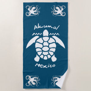 Serviette De Plage Turtle Diving Akumal, Mexico Beach Towel