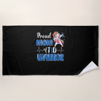 Serviette De Plage Type 1 Diabetes Shirt Proud Mom Of A T1D Warrior T
