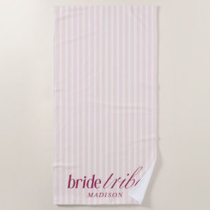 Serviette De Plage Typographie de script de tribu de mariée élégante