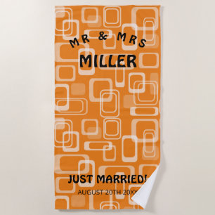 Serviette De Plage Un cadeau mariage de style rétro des années 60 Vin