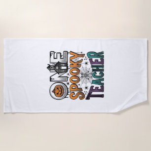 Serviette De Plage Un design vectoriel Halloween d'un professeur effr