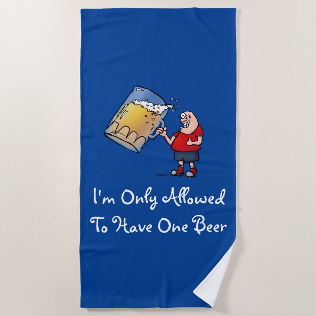 Serviette De Plage Un Dessin Drôle De Bière (Devant)