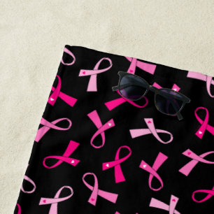 Serviette De Plage Un joli Motif à ruban pour cancer du sein multicou
