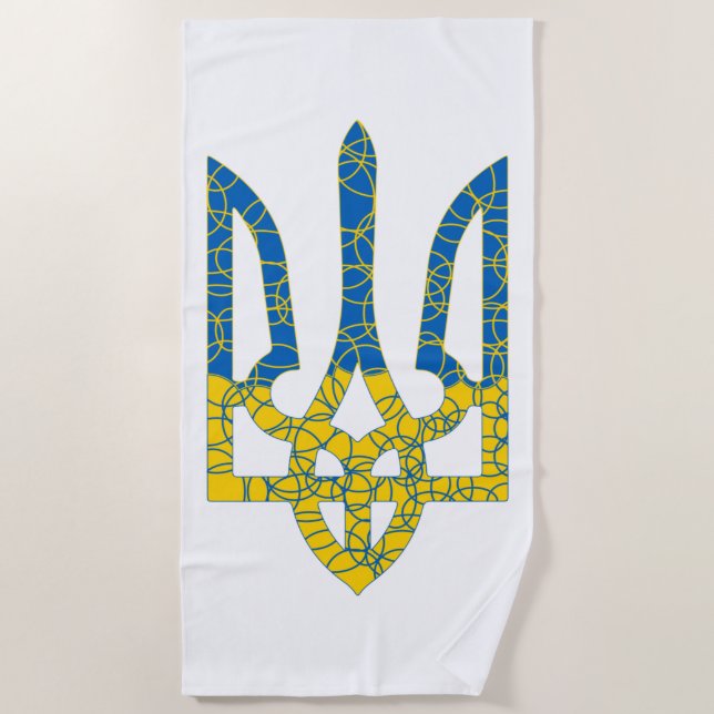 Serviette De Plage Un trident ukrainien texturé drapeau d'Ukraine cou (Devant)
