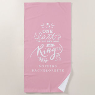 SERVIETTE DE PLAGE UNE DERNIÈRE CHOSE AVANT L'ANNEAU