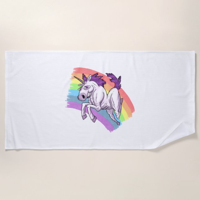 Serviette De Plage Une licorne majestueuse (Devant)