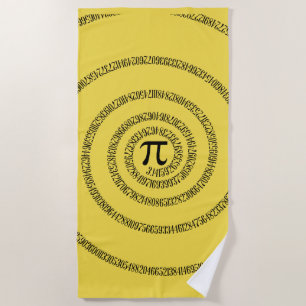 Serviette De Plage Une spirale de Pi Graphic sur une