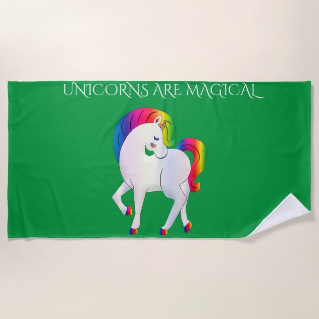 serviette de plage Unicorn. (Devant)