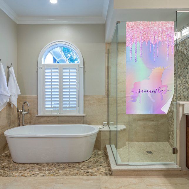 Serviette De Plage Unicorn parties scintillant goutte rose arc-en-cie (Créateur téléchargé)