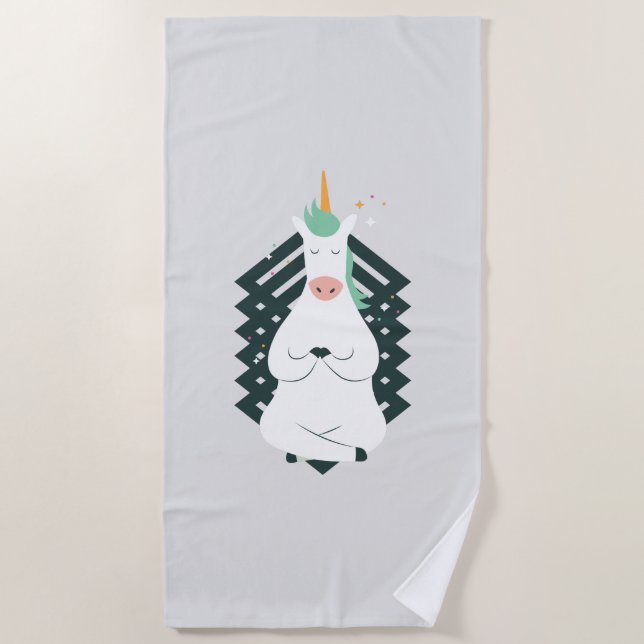 Serviette De Plage Unicorn Yoga (Devant)