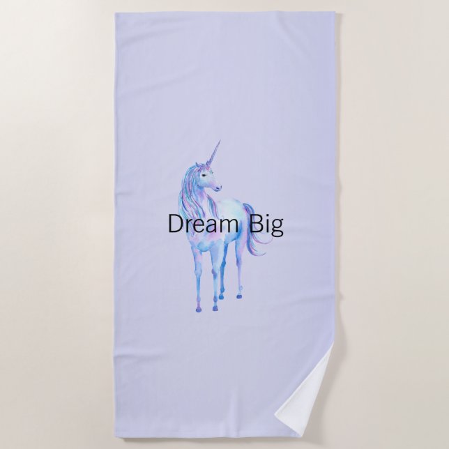Serviette De Plage Unicorne magique violette Ombre (Devant)