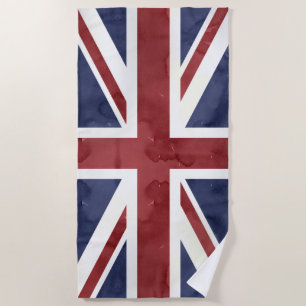 Serviette De Plage Union Jack PixDezines Watercolor