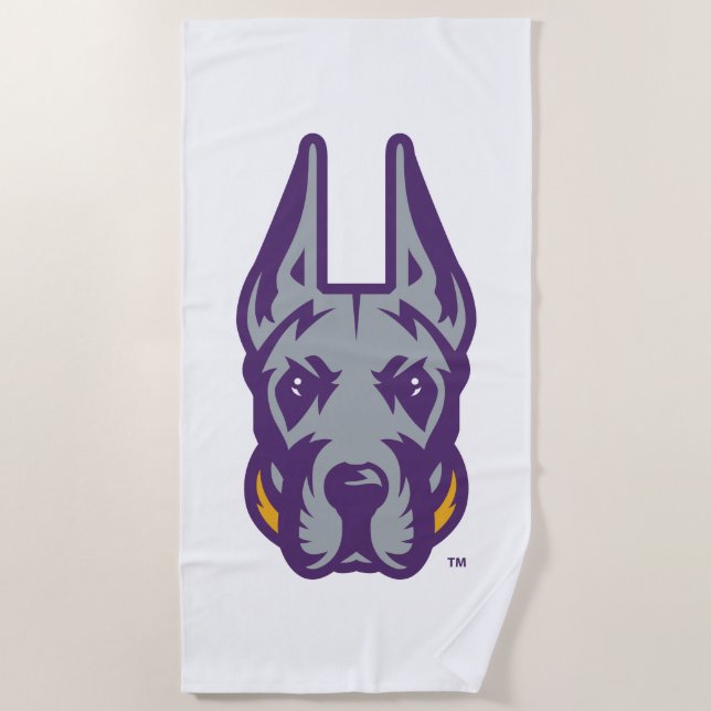 Serviette De Plage Université d'Albany Chef de la mascotte Great Dane (Devant)
