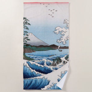 Serviette De Plage Utagawa Hiroshige - Mer au large de Satta, provinc