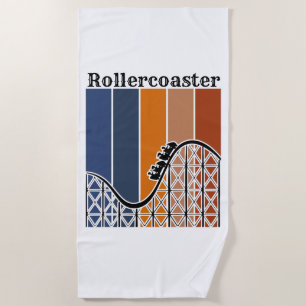 Serviette De Plage Vacances d'été à cheval Rollercoaster Retro