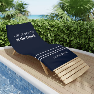 Serviette De Plage Vacances en famille personnalisées Navy sont meill