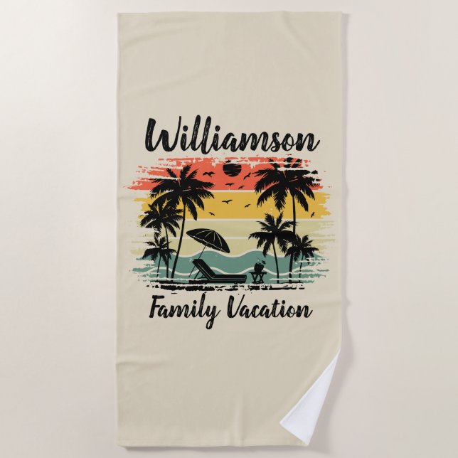 Serviette De Plage Vacances familiales personnalisées (Devant)