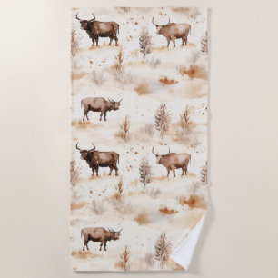 Serviette De Plage Vache des Highlands de l'Ouest Sud-Ouest