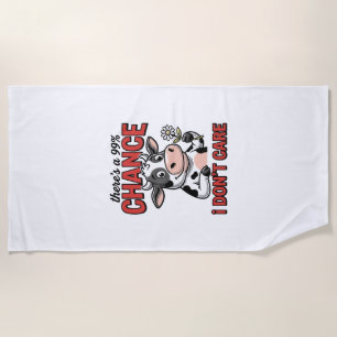 Serviette De Plage Vache Drôle Chance Je M'en Fiche Vintage